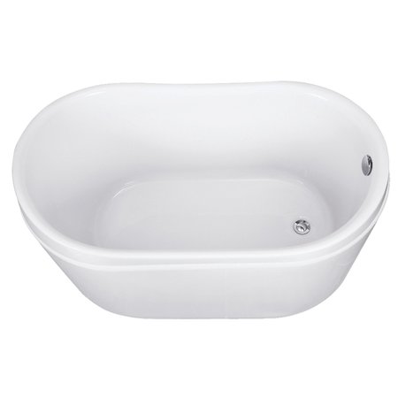 AQUA EDEN Freestanding Bathtubs, 51.75 L, 29.94 W, White, Acrylic VTRS522928